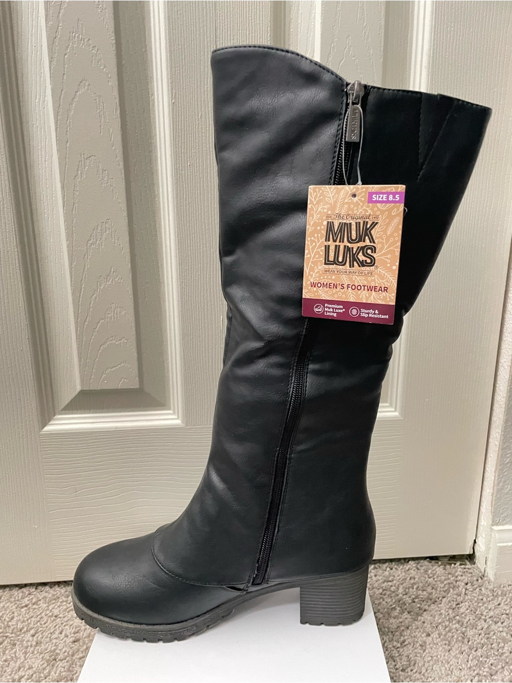 Muk Luks Black Knee-High Zip Boot